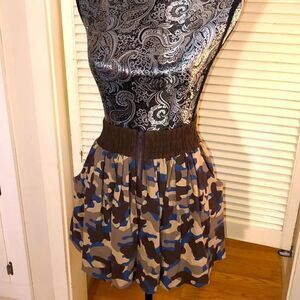 100% Cotton Camo Skater Skirt with Deep Pockets and Stretch Waistband Small